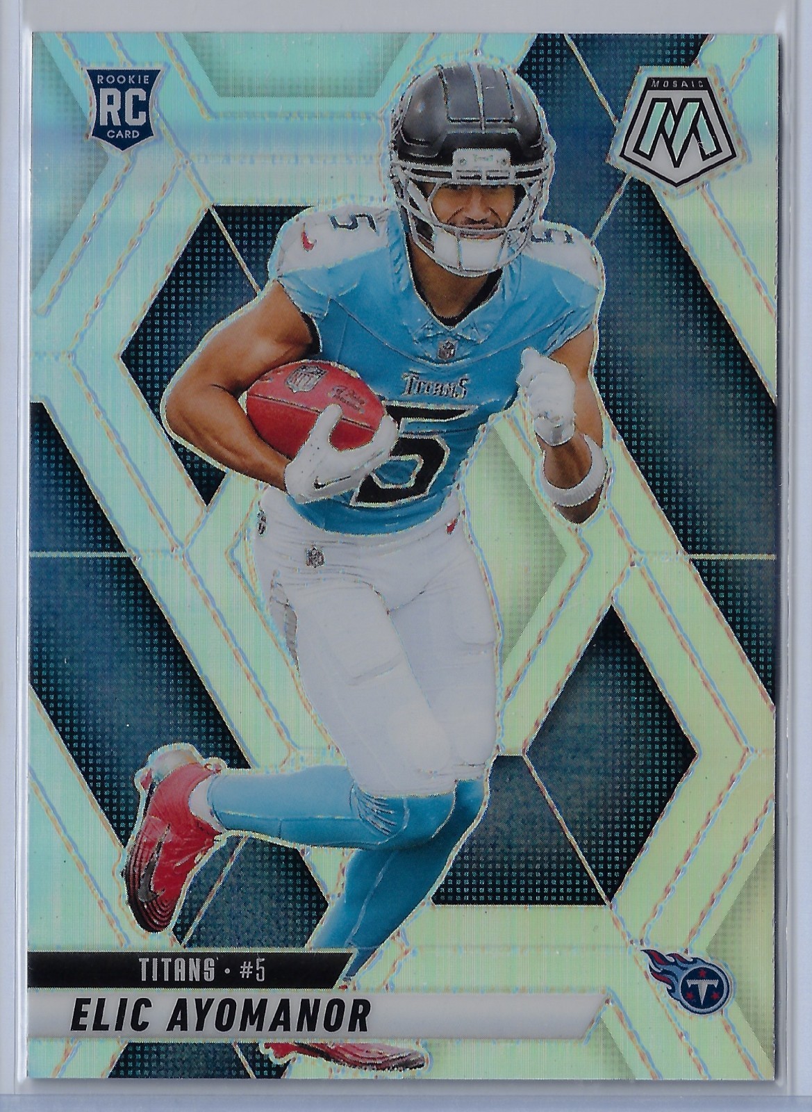 2025 Panini Mosaic  Elic Ayomanor RC #333 Silver Prizm Tennessee Titans