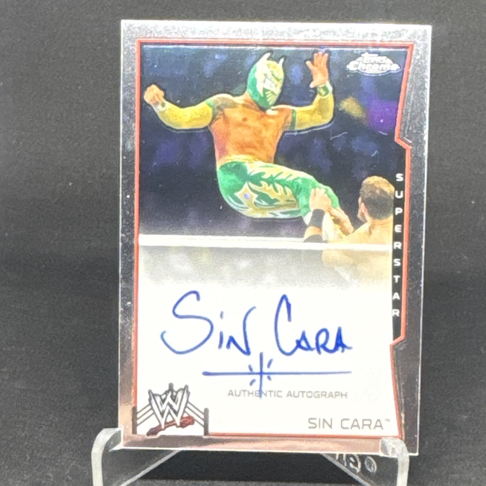 Topps 2014 Chrome WWE Sin Cara Authentic Autograph Card #87 Insert view 1