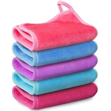 5 Pack Microfiber Makeup Remover Cloth Towels Reusable Face Towel
