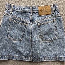 Vintage 90s Y2K Calvin Klein Jeans Womens 27  W Denim Straight Mini Skirt