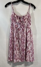 Banana Republic Women's Ruched Poplin Mini Dress Pink White Abstract NWT XXS