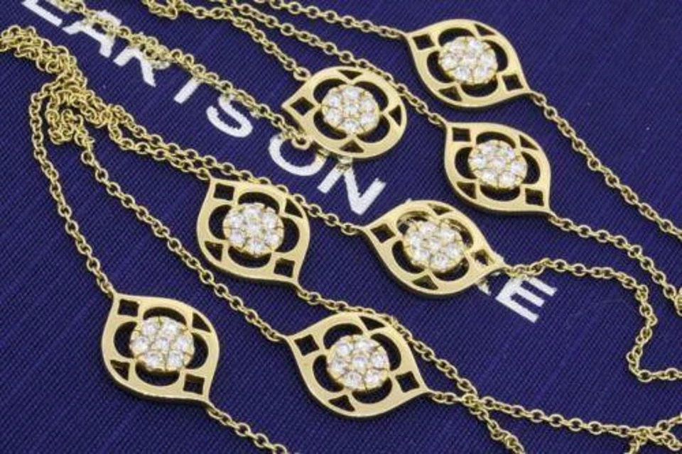 Colar corrente estação de diamante Hearts on Fire HOF 18k ouro 1,96 ctw e certificado - Imagem 2 de 4