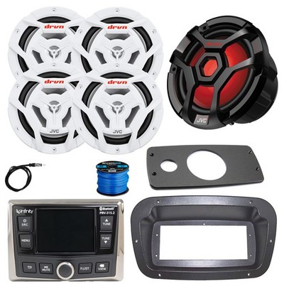 Infinity Radio, ANT, LED Sub, 4x 6.5'' 150W Speaker (White),Adapter, Spa Bezel