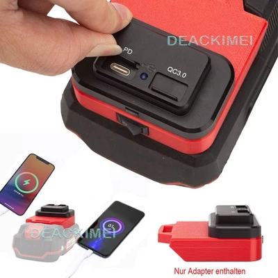 DEACKIMEI Für Parkside X20V Akku USB Stromversorgung im Freien Adapter mit USB/Typ-C