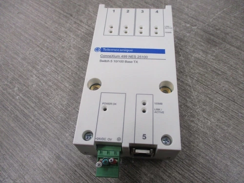 Telemecanique ConneXium Ethernet Switch 499NES25100 (5) 10/100 Base TX Used