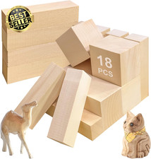 Basswood Carving Kit 18pcs Whittling Wood Blocks 2 Sizes for Beginners Kids Adul