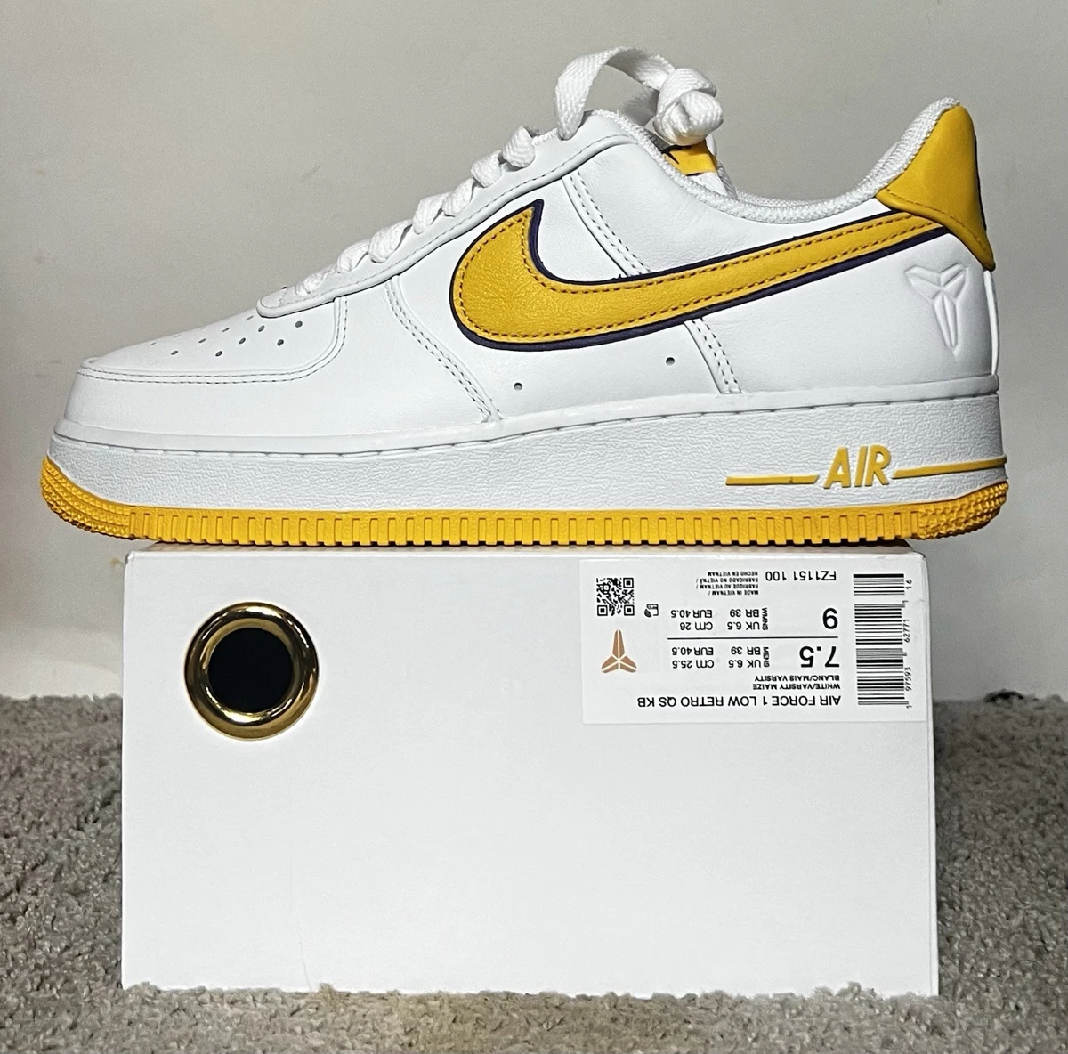 Nike Kobe Bryant x Air Force 1 Low Lakers Home for Sale