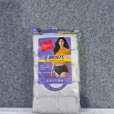 Hanes Nylon Briefs Size 12 Panties Extended Size - White, Pack of 5