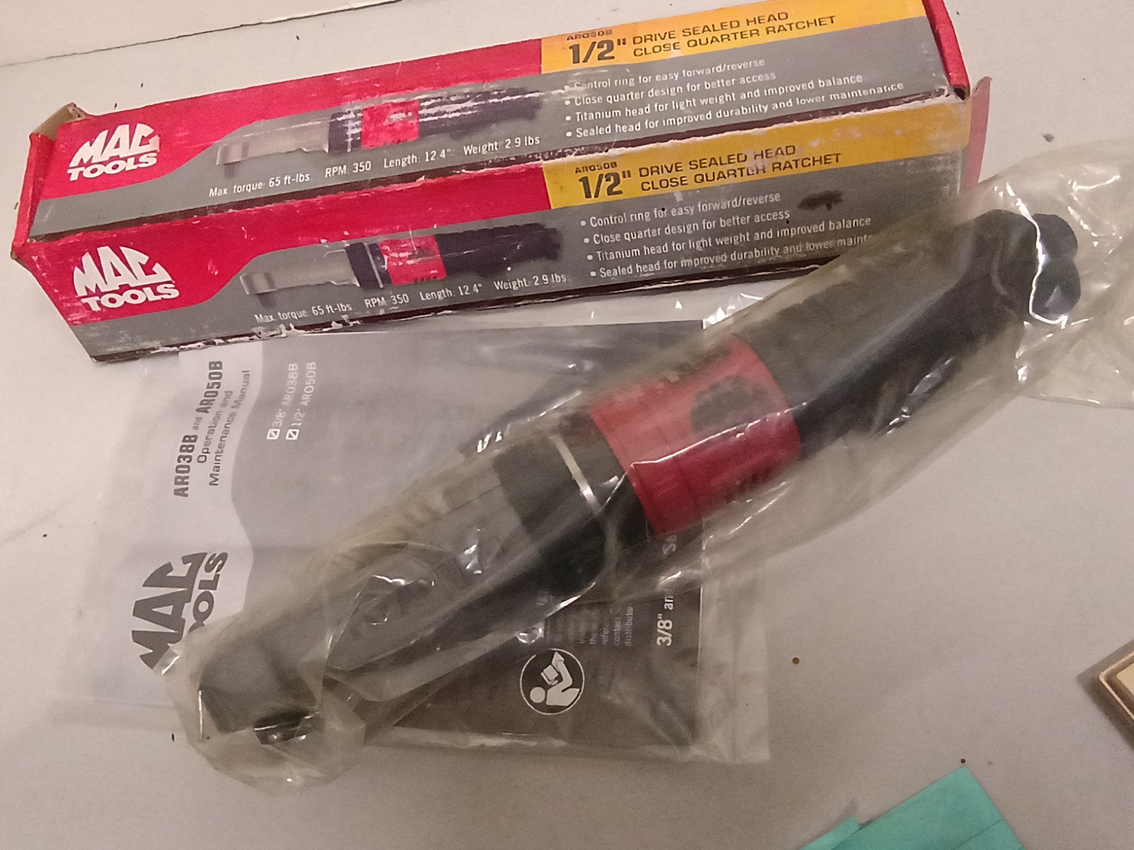 Mac Tools AR050B 1/2" Drive Sealed Head Close Quarter Air Ra