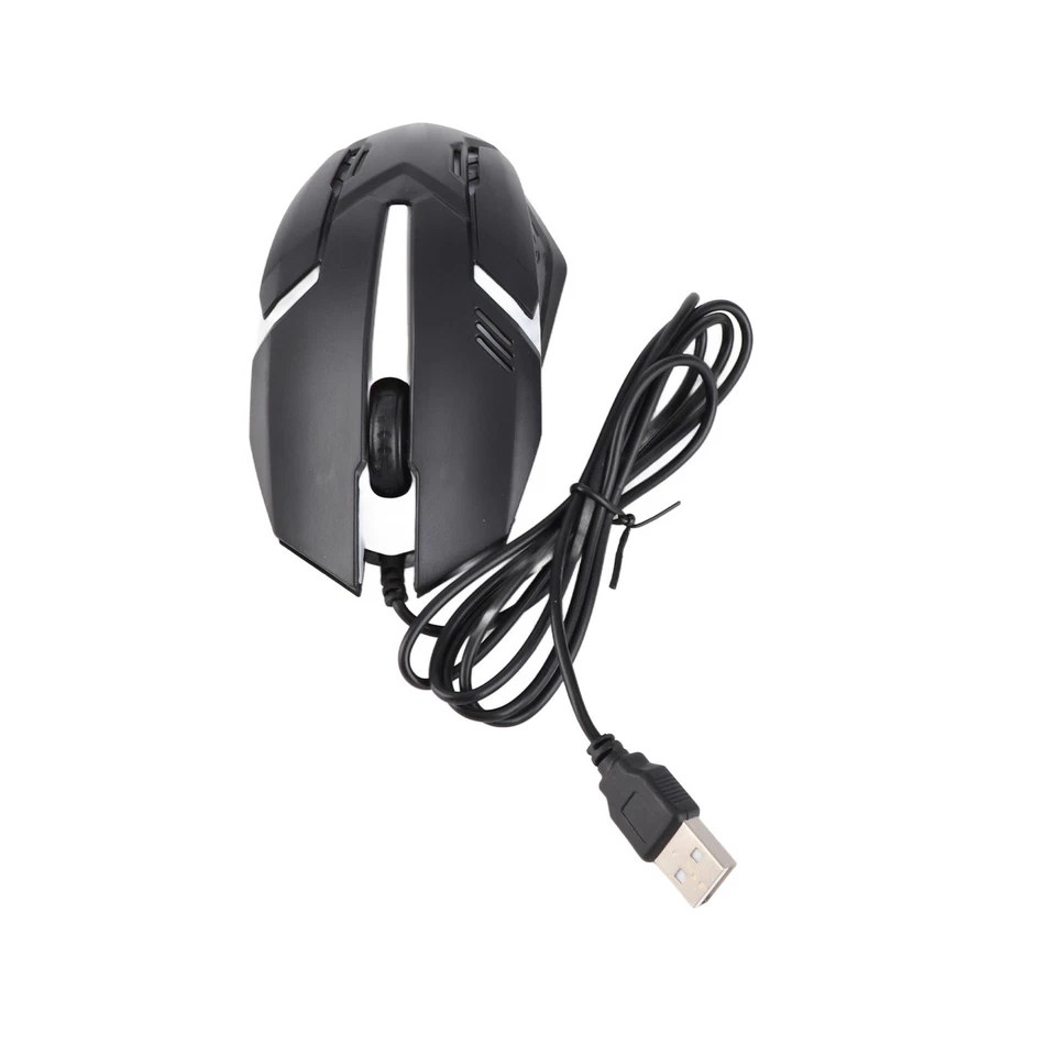 (Black)RGB Gaming Mouse 1600 DPI USB Wired Computer Mice 3D Scroll Wheel - Image 3 of 4