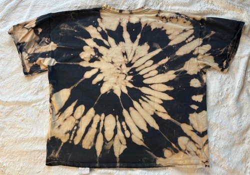 Vintage Russell Athletic T-Shirt Adult Men's 3XL Black/Bleach Tie Dye Boxy Tee - Picture 3 of 6