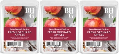 3 Better Homes Garden FRESH ORCHARD APPLES Scented Wax Melts Cubes 2.5 oz