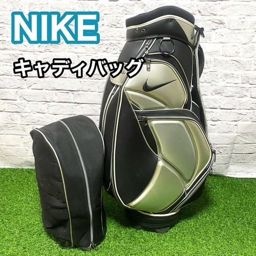 NIKE Black/Silver Cart Bag Golf Carry Caddy Bag Rare Japan used