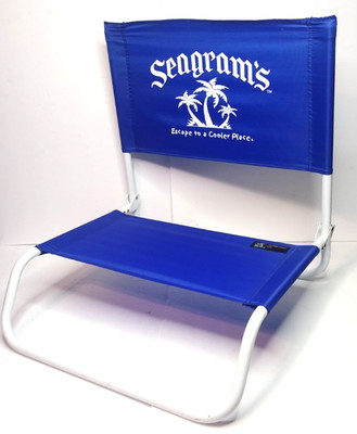 Seagram's Travel Chair Line Vintage Portable Camping Beach Aluminum Frame Seat