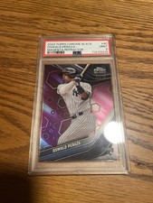 Oswald Peraza 2023 Topps Chrome Black Magenta Refractor /10 Yankees RC PSA 9