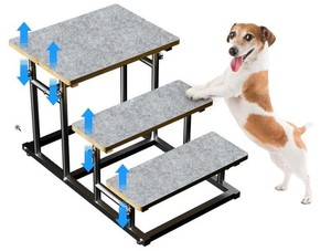 4-Tier Adjusted 4 or 3 Ladder Dog Step Pet Stairs for High Bed & Couch