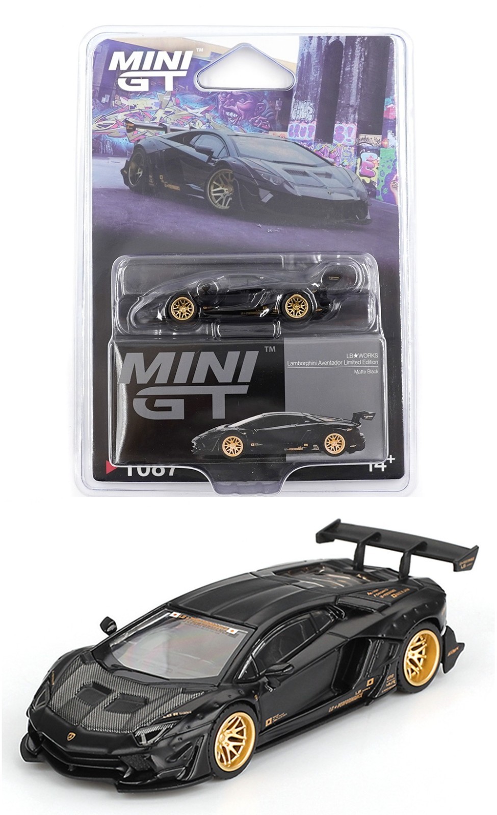 Mini GT LB-WORKS Lamborghini Aventador Limited Edition Matte Black 1:64 MGT01087