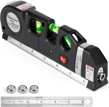 QPEUIM Multipurpose Laser Level Tool Cross Line Laser Leveler Rulers