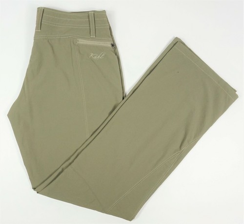Kuhl Women's Light Olive Green Nylon Stretch Zip Pocket Snap button Sz 6 - Picture 2 of 10