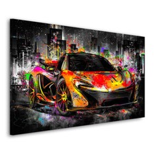 Acrylglasbild Abstrakt McLaren Pop Art  Style Wandbild Auto Bilder Wohnzimmer