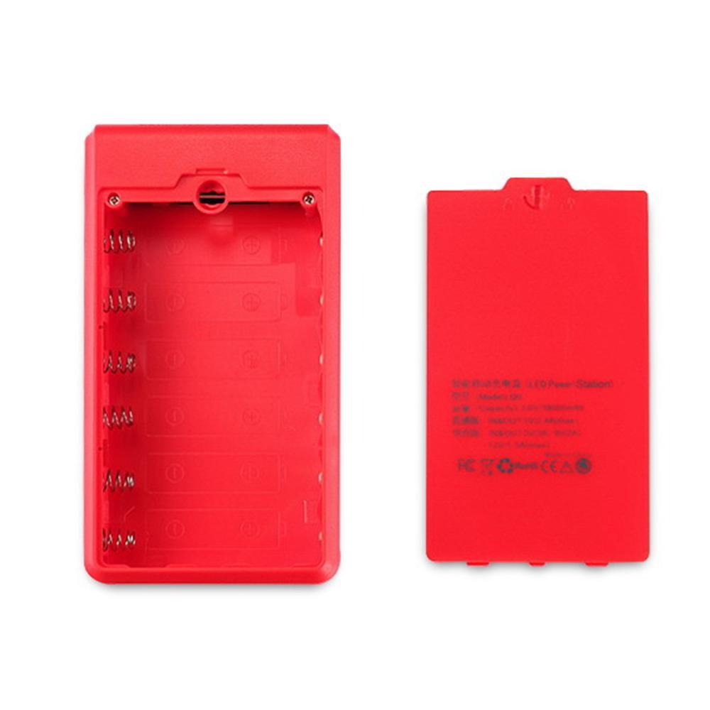 Red DIY Power Bank For 6pcs 18650 Battery Slot Case Fast Charging Box Holder-image