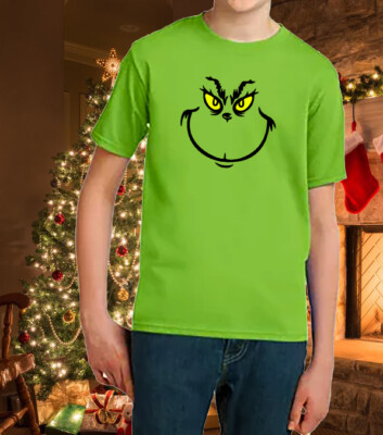 KIDS BOYS GIRLS TEE TSHIRT CHRISTMAS GRINCH GREEN GIFT XMAS DAY PRESENTS BOOK