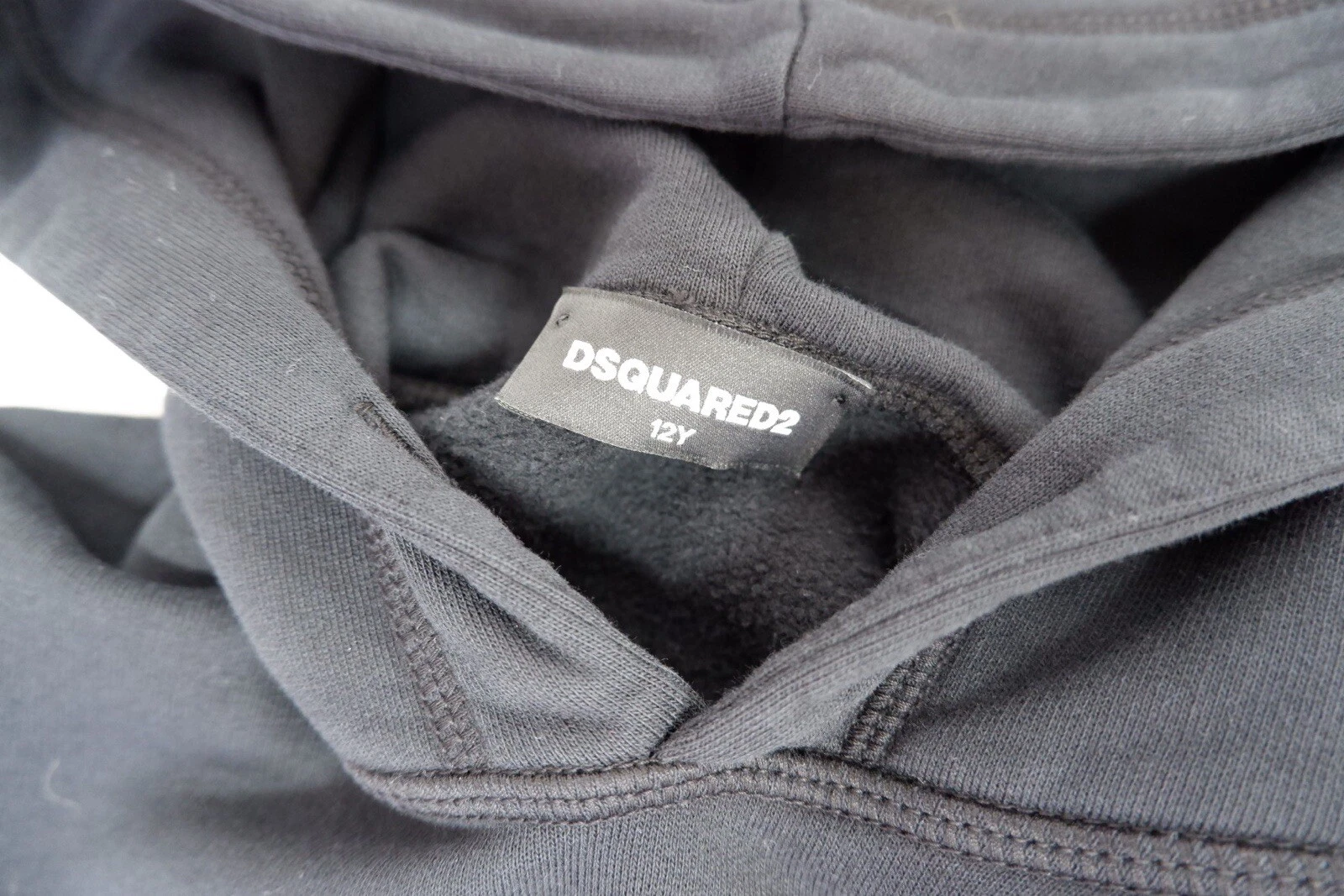 Felpa con cappuccio Dsquared2 DS2 ragazzo taglia età 12 anni nera indossata una volta immacolata
