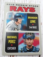 2019 Topps Heritage BRANDON LOWE MICHAEL PEREZ Rookie Card RC #9 RAYS 