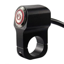 7/8" Motorcycle Red LED Handlebar Headlight Fog Spot Light ON OFF Switch Button