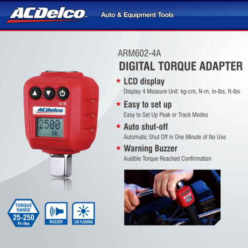 ACDelco ARM602-4A 1/2" (25 to 250 ft-lbs.) Heavy Duty Digital Torque Adapter - Picture 2 of 7