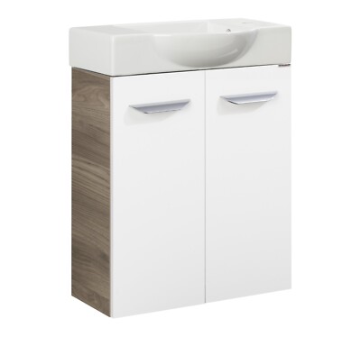 Gäste WC Set SBC 2-tlg 55 cm breit Fackelmann Badmöbel Badezimmerschrank LUXOR