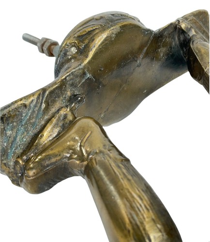 Topper trofeo vintage de los años 80 jugador de hockey latón metal pesado 7 libras 11" - Imagen 9 de 9