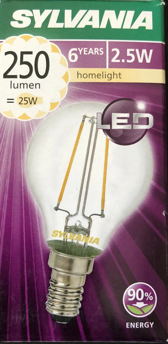 1 x Sylvania ToLEDo Retro Ball E14 2.5w 250L LED Globe Bulb Non