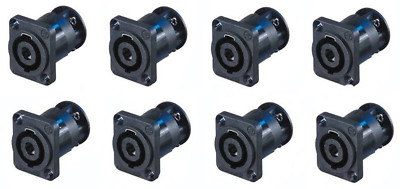 (8 PACK) NEUTRIK NL4MP-ST 4-Pole SPEAKON Panel Mount Locking w/ Screw Terminals