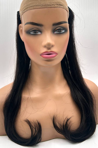 MY-LADY 20in Natural Black Straight Human Hair Invisible Wire Extension
