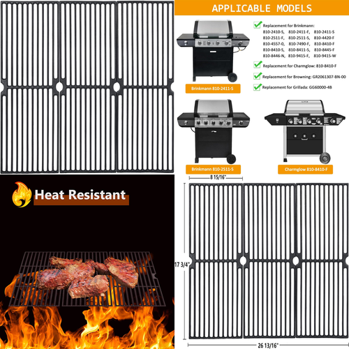 Boloda Grillrost Ersatz – Edelstahl 50,2 Cm Für Brinkmann & Maxfire Grills