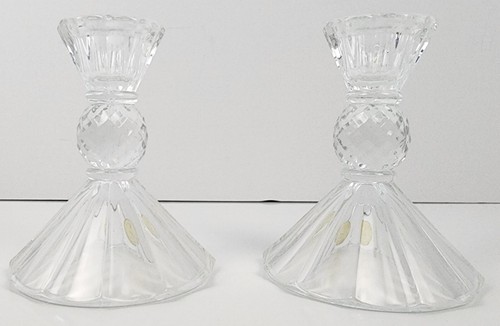 Ballerina 4” Candlesticks 24% Lead Crystal Excellent Taper Candle Holder - Picture 4 of 15