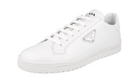 Prada Leder Downtown Sneaker Schuhe 1E144N Weiss Triangolo Neu - 40,5 Uk 7.5