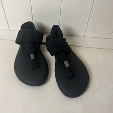 Women's Sanuk Gray SandalsYoga Sling 2 Thong Flip Flops SWS1001 - Size 6 - BLACK