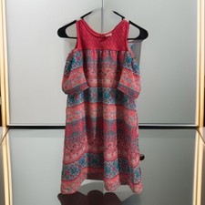 Wondernation Girl Sundress Orange Colors Sizes 10-12. Open Shoulder