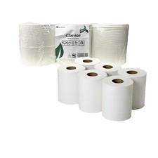 Centrefeed White Rolls 2 Ply Absorbent Eco Paper Hand Towels 150m x 190mm 6 Pack