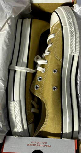 Mens Converse Chuck 70 OX Sneakers Size US12 (30.5cms) UK12 Shoes Yellow Olive - Picture 13 of 13