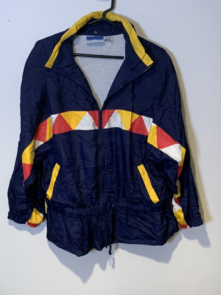 90s 80s SIDE WALK SURFER ベロアジャケット Medium 80s Laguna Color Block Streetwear Windbreaker