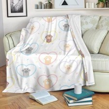 Dog Blanket Throw Fleece Cozy Couch Plush Adult Kid Sofa Adult Kid Bedding Gift
