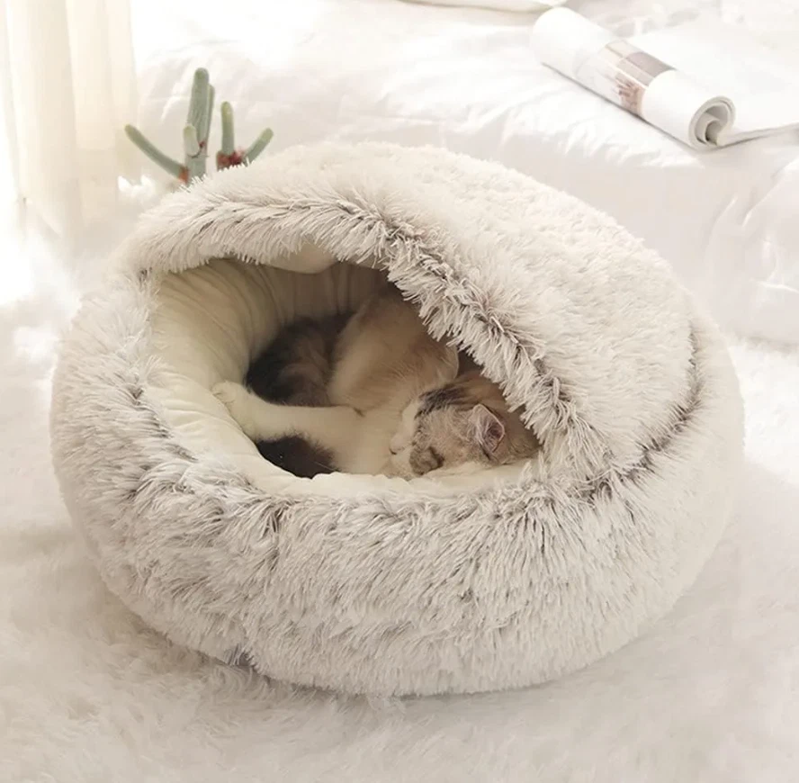Soft Plush Round Cat Bed Pet Mattress Warm Comfortable dog bed eBay