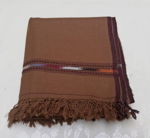 AFGHAN PATOO HANDMADE SAWATI WOOL SOLID PASHTUN SHAWL SCARF WRAP MENS WOMENS - Picture 8 of 16