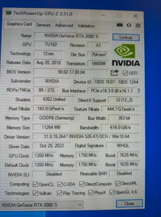 ASUS GeForce RTX 2080Ti 11GB GDDR6 Graphics Card TURBO RTX2080TI-11G - Image 3 of 4