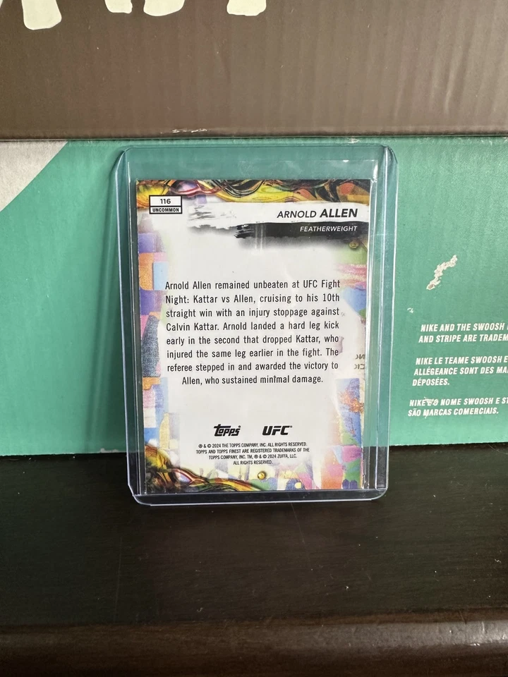 2024 Topps Finest UFC Arnold Allen /75 Gold Shimmer Uncommon #116 - Image 2 of 2