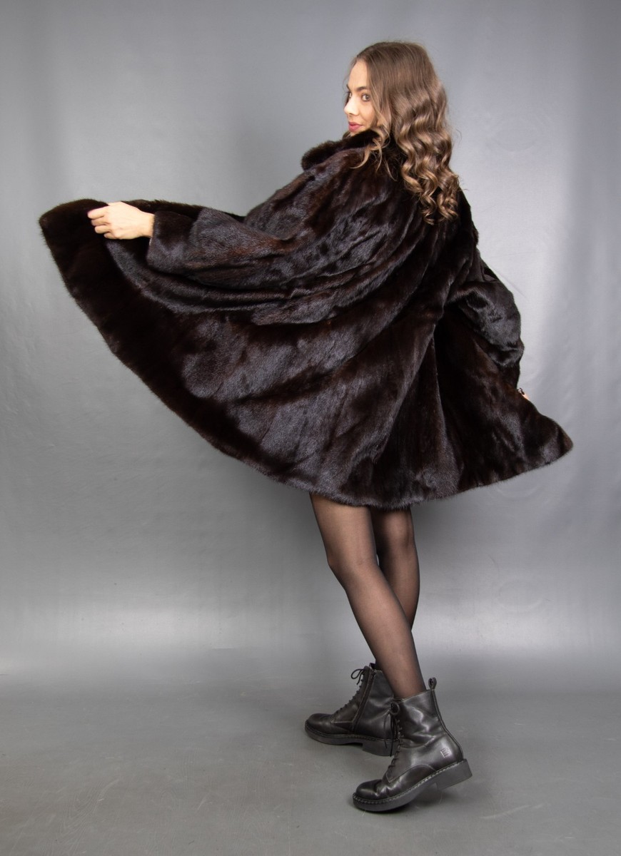 16067 NEW GLAMOROUS REAL SAGA MINK COAT LUXURY FUR JACKET PELZ