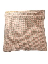 Handmade Crochet Baby Blanket Afghan Thrmal Waffle 37.5x36 Square Pink/Gray Girl
